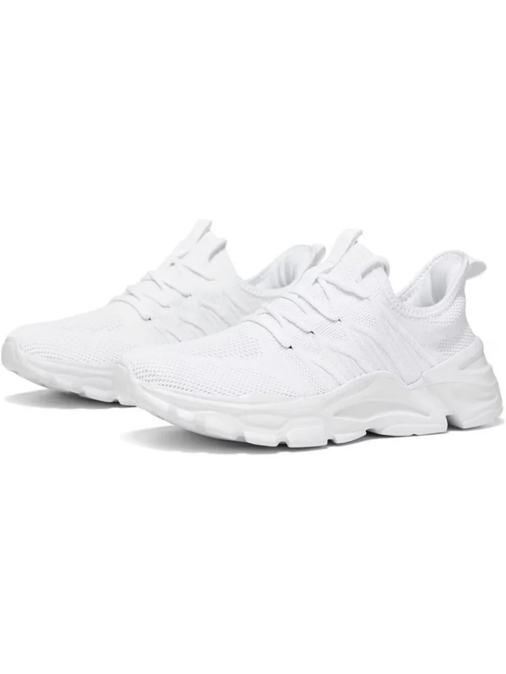 Men's White Rubber Non Slip Breathable Lightweight Fashion Athletic Sneakers